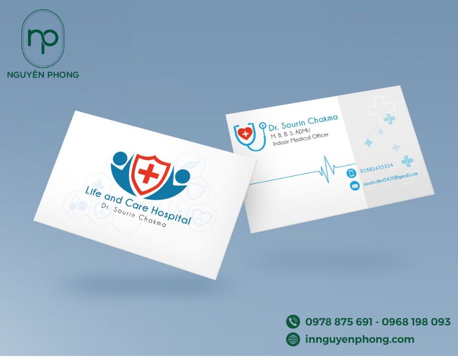 Mẫu card visit bác sĩ in logo
